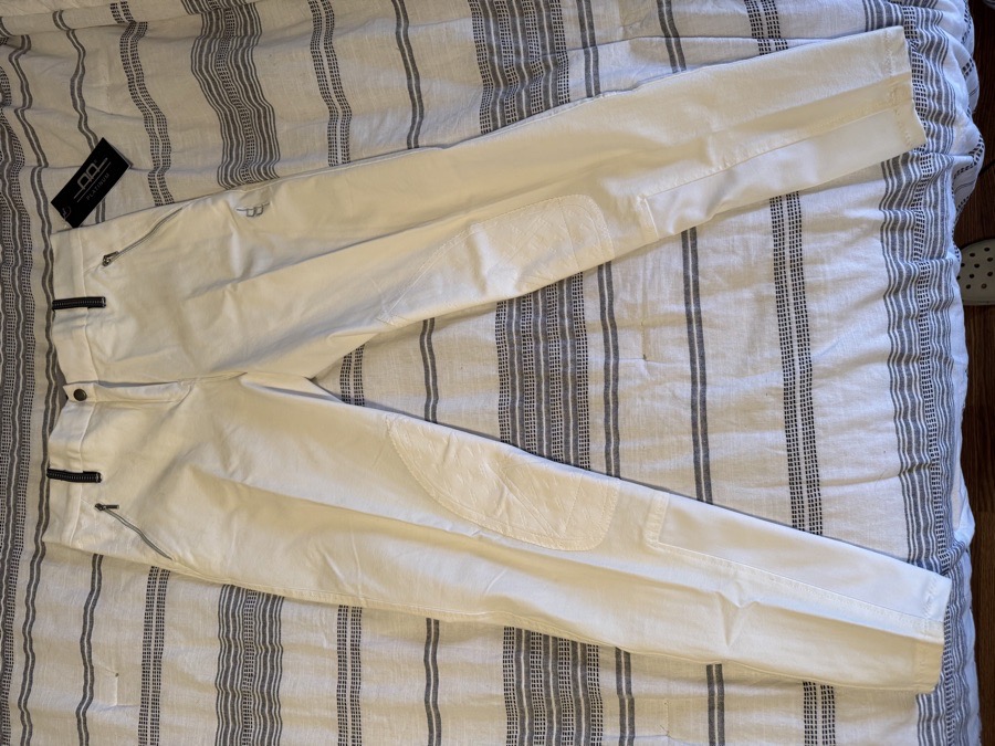 NWT AA Letta Self Seat white knee patch breech size 32R