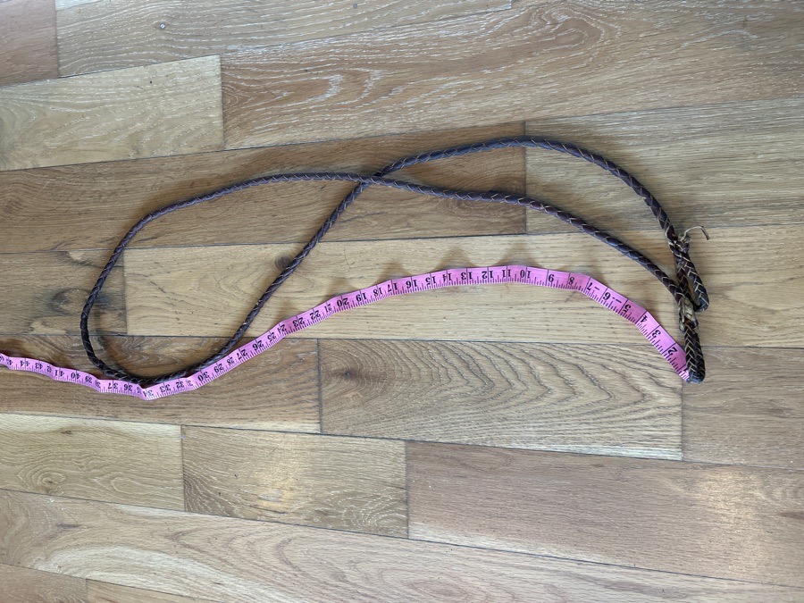 80” Woven Leather Barrell Rein Medium oil