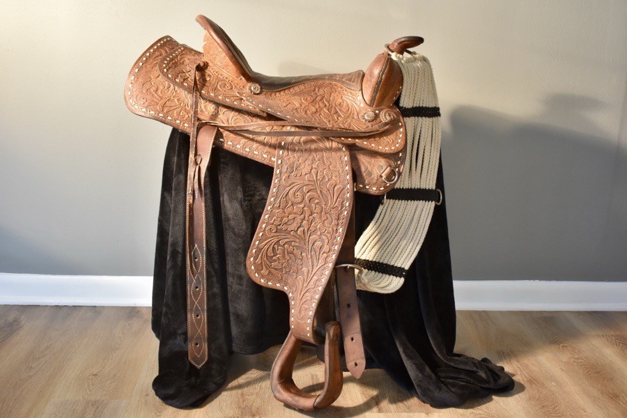 Western Trail/Pleasure Saddle 16” TexTan #153 Vintage full floral tooling