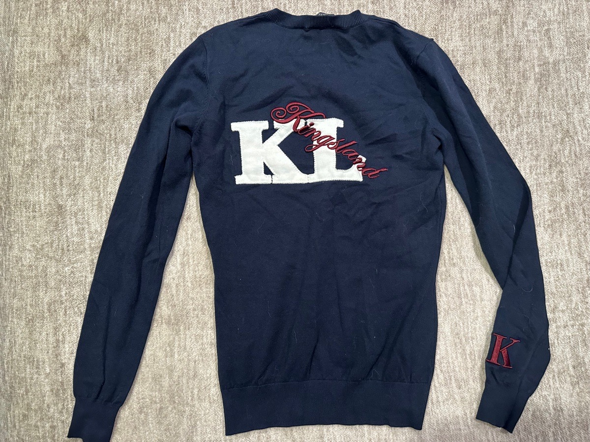 Kingsland Navy V-Neck Knit Sweater
