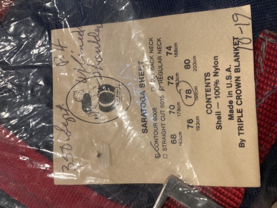 Triple Crown Saratoga Sheet-78”-Navy/Red