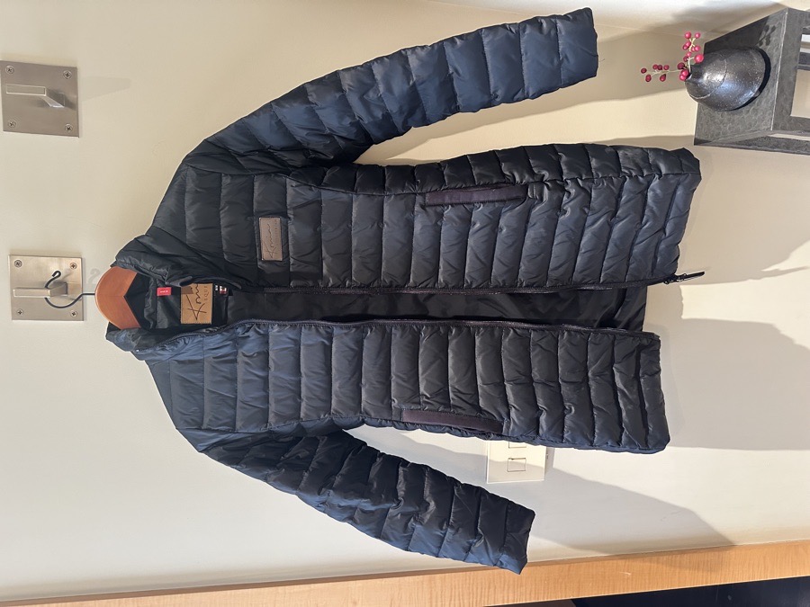 Konia Equestrian Long Black Down Jacket / Puffer Coat