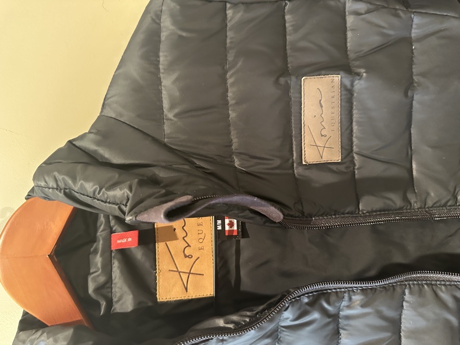Konia Equestrian Long Black Down Jacket / Puffer Coat