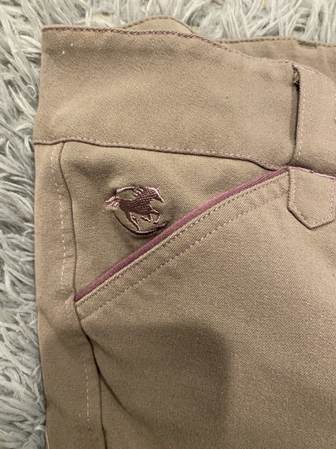light brown with purple lining Piper breeches