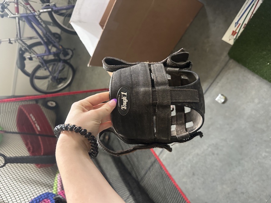 tough one grazing muzzle attachment horse sized!