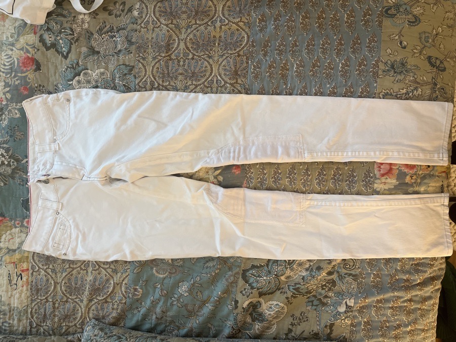 2K Grey White Riding Jeans Knee Patch