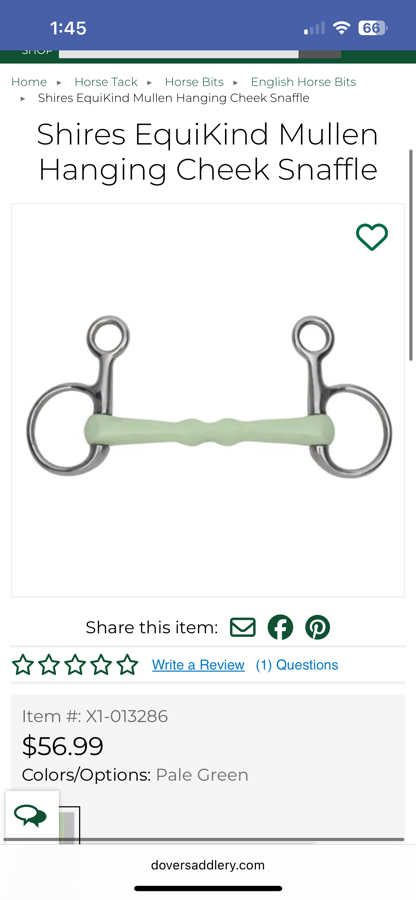 5” Shires EquiKind Mullen Hanging Cheek Baucher