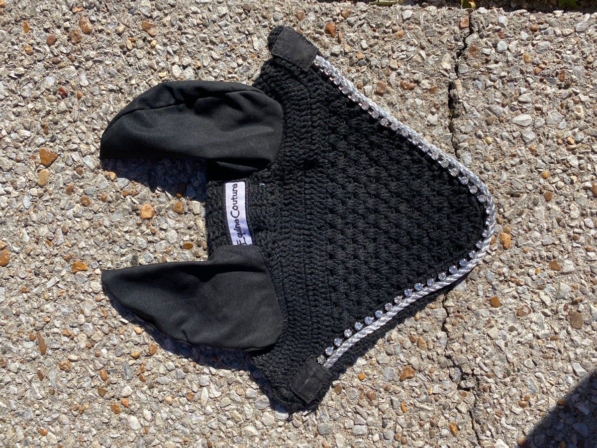 Equine Couture Black Sparkly Bonnet