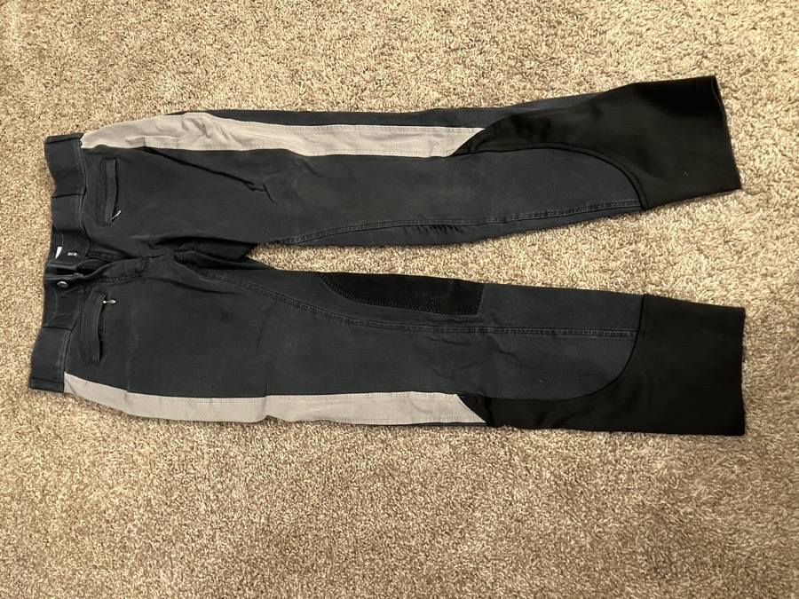 Dover saddlery knee patch breeches size 30 black and tan