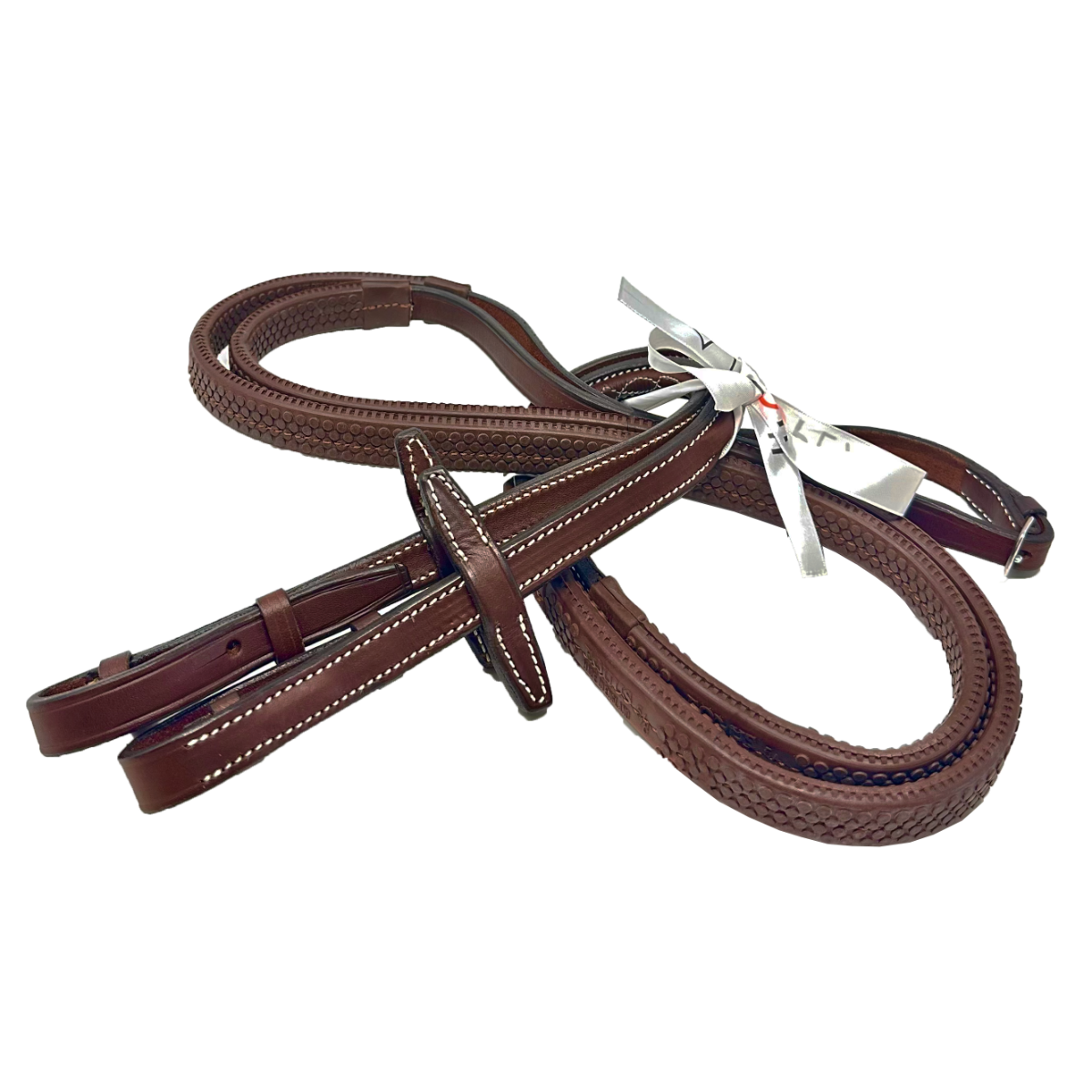 HOPLA Sellerie Raised Rubber Contact Reins With Fancy Stitching
