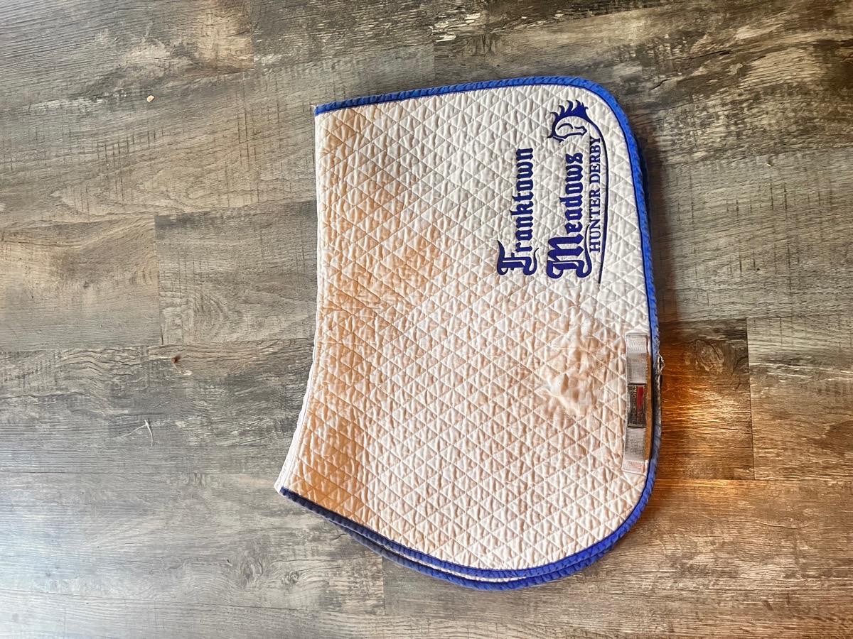 Fleece works Franktown Hunter Derby logo Saddle pad