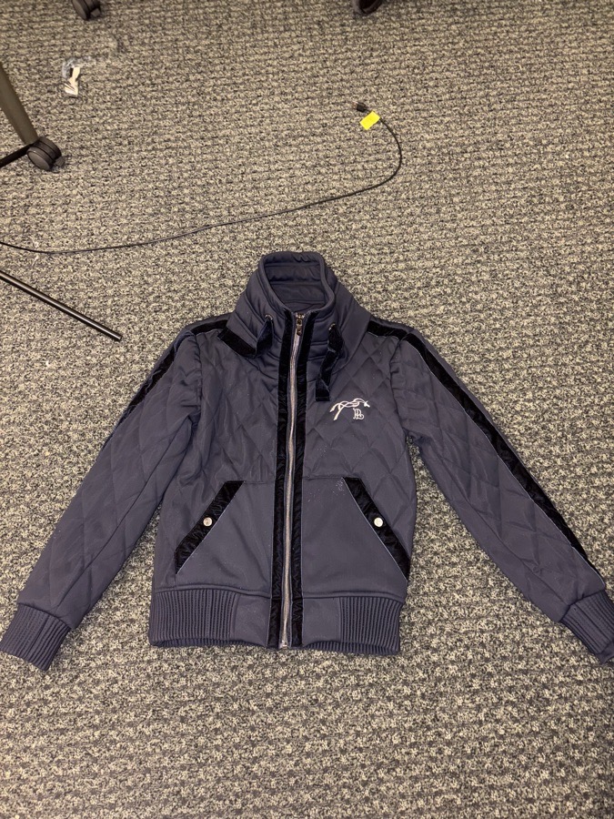 Pénélope Le Prévost Junior Quilted Bomber Jacket Navy English Riding Size Junior