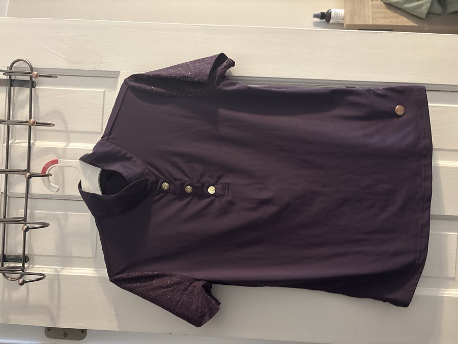 HKM Plum Short Sleeve Show Shirt (Gold Buttons)