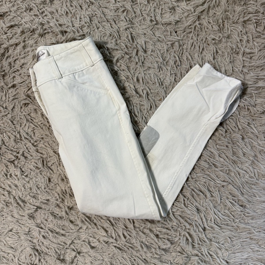Women’s Size 24 White Tailored Sportsman Knee Patch Horseback Riding Breeches