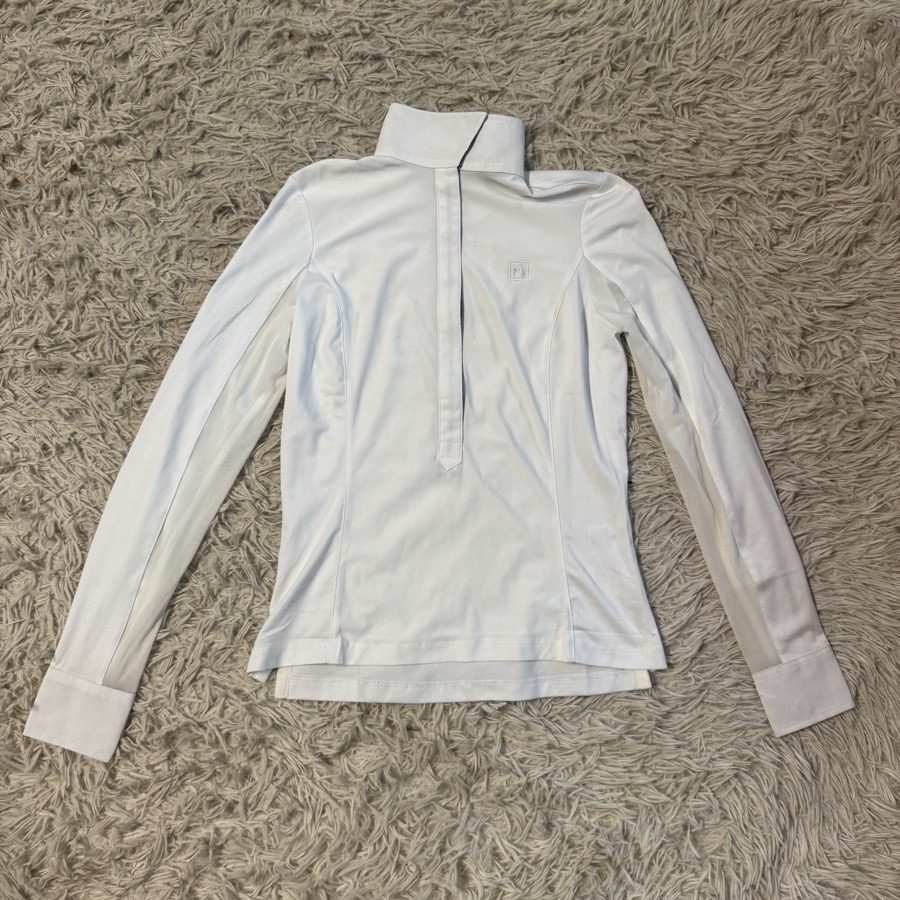 Women’s XS White Romfh Long Sleeve Horseback Riding Show Shirt. Good Condition.