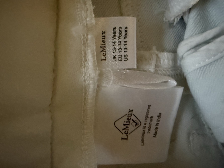 White Lemieux YR breeches