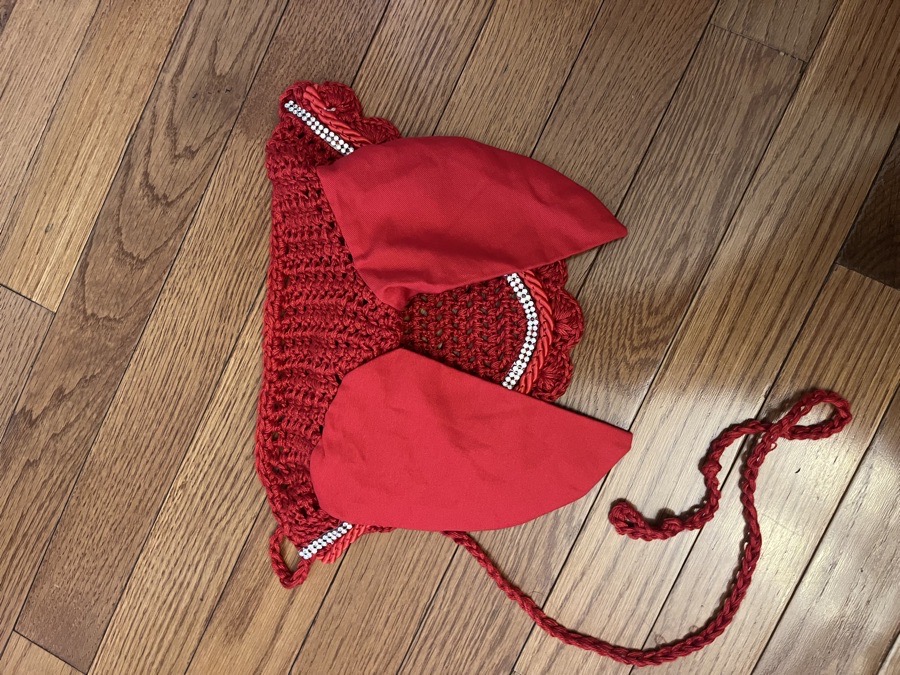New red pony ear bonnet
