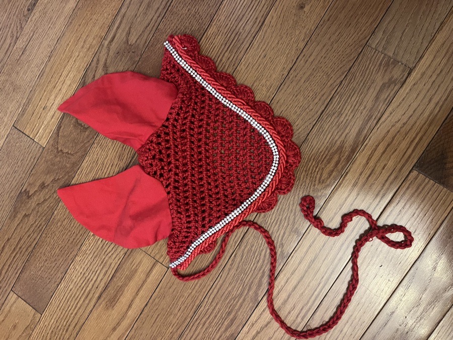 New red pony ear bonnet